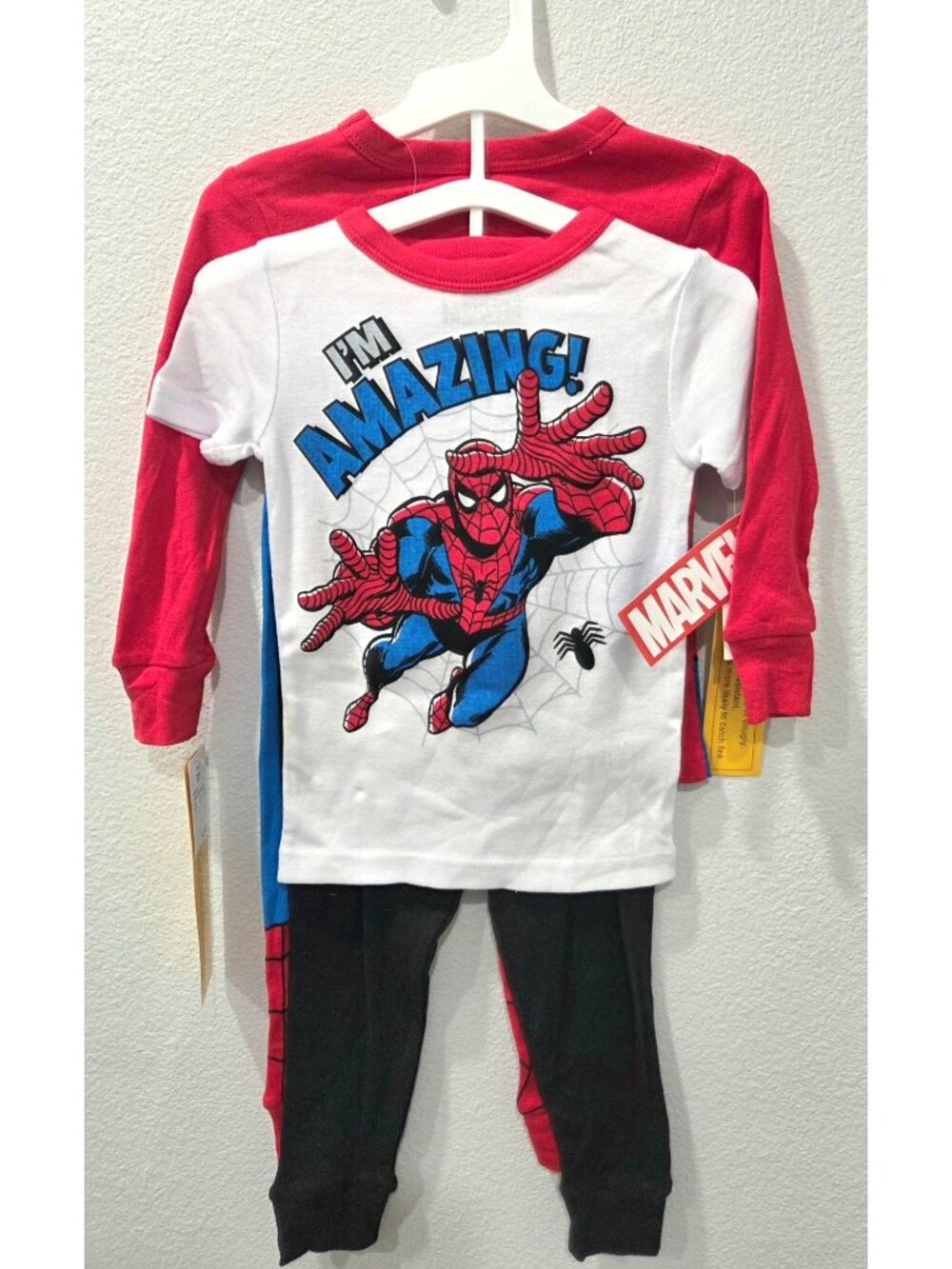 Marvel Spider-Man Toddler Pajama 4-Piece Set Long Sleeve Shirt & Pants Size 3T